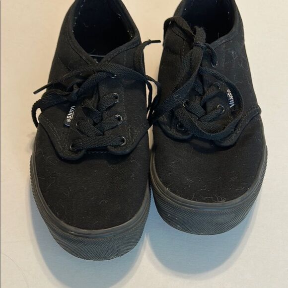 VANS Off The Wall Black Canvas Skateboarding Sneakers Lace Up Size 4.5 Youth - Picture 6 of 10